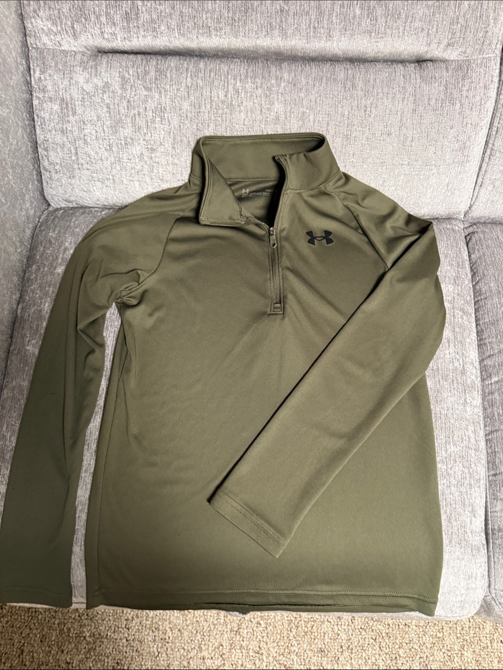 Under Armour Boys' Olive Green Half-Zip Athletic Pullover